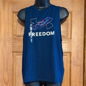Under Armour Youth XL Navy Freedom Graphic Tank NWT